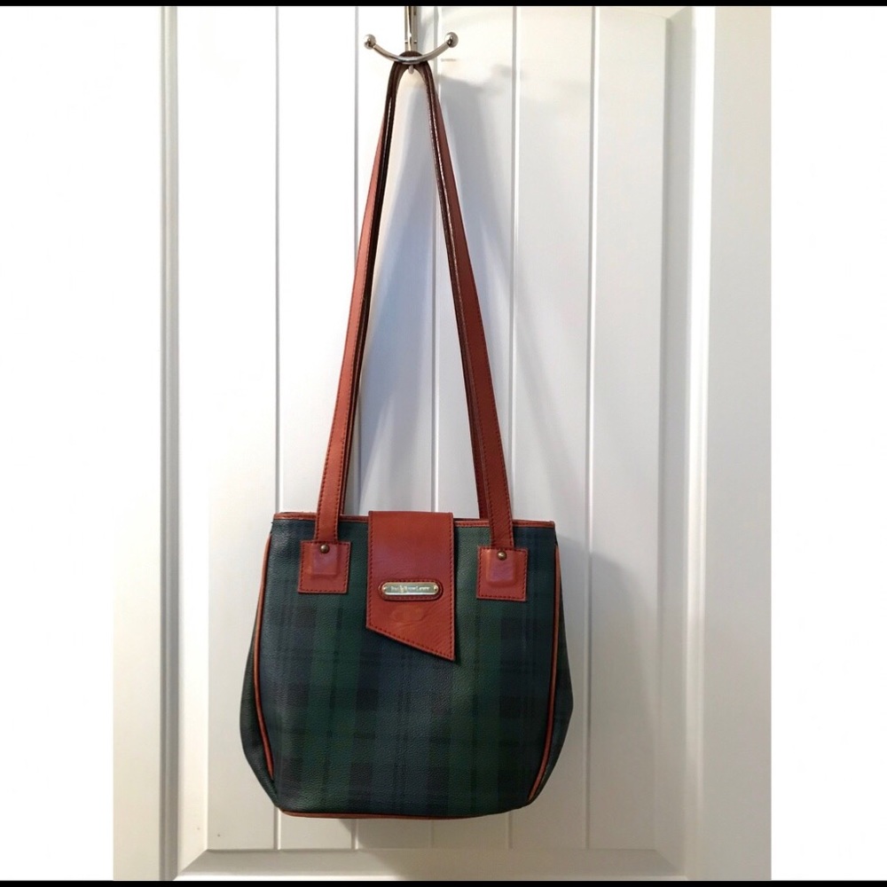 Rare Vintage Polo by Ralph Lauren Green Plaid Tote